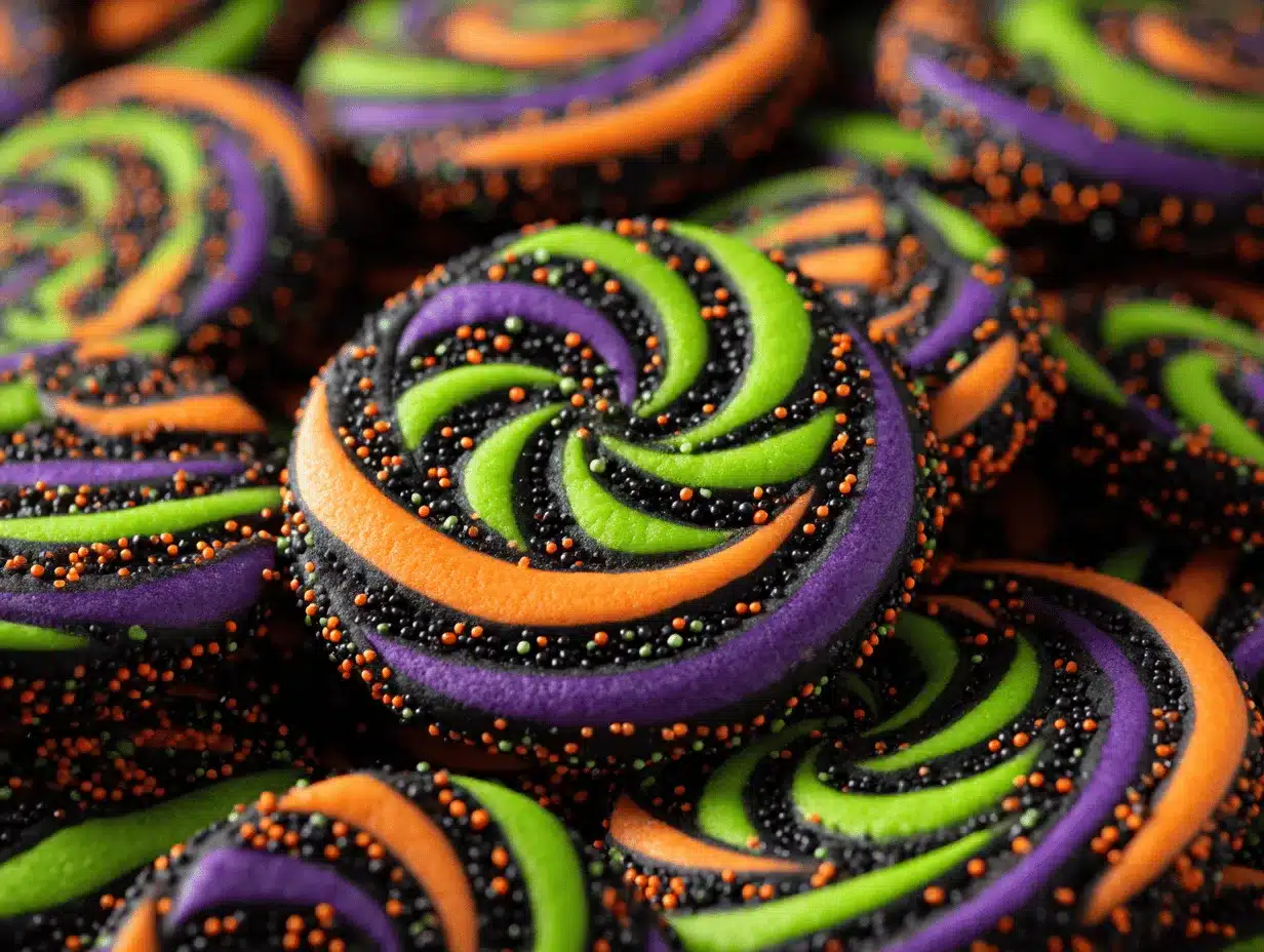 Hocus Pocus Swirl Halloween Cookies preparation steps