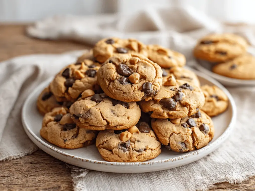 keto peanut butter chocolate chip cookies - featured image