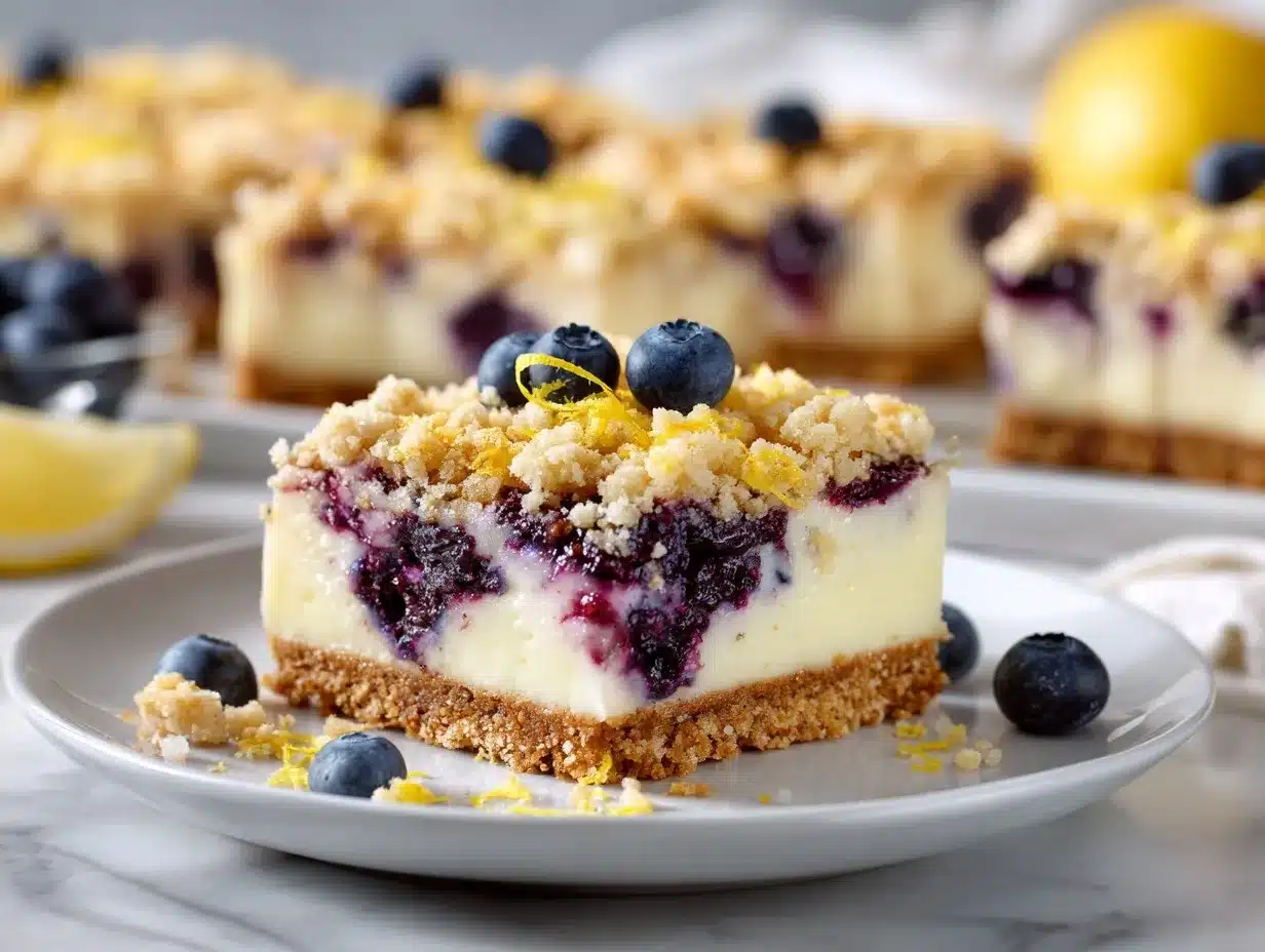 lemon blueberry cheesecake bars preparation steps