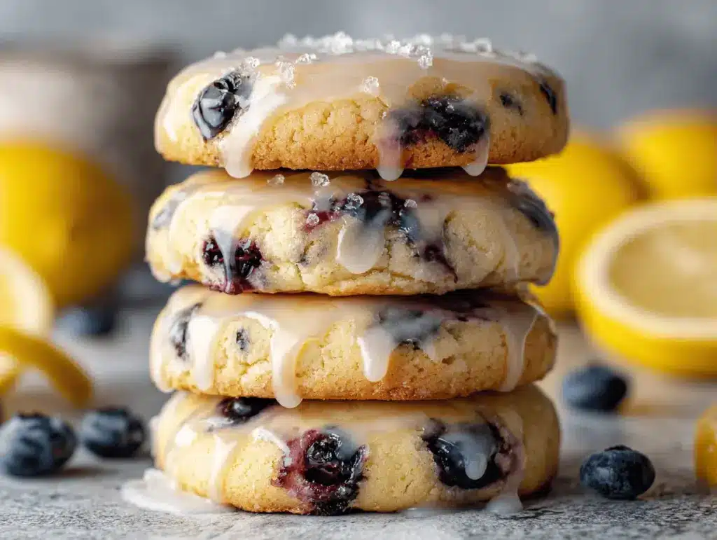 lemon blueberry pound cake cookies - featured image