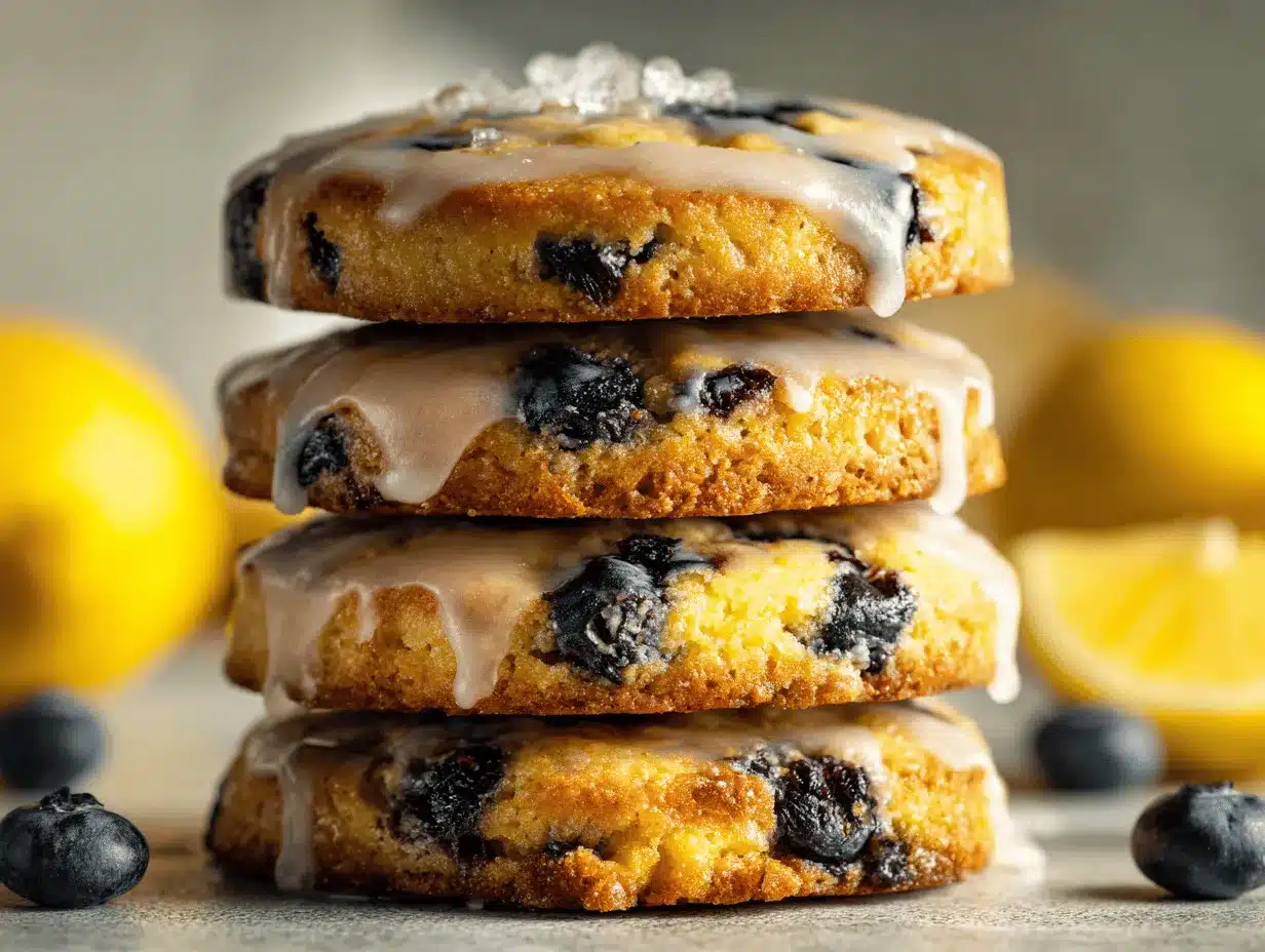 lemon blueberry pound cake cookies preparation steps