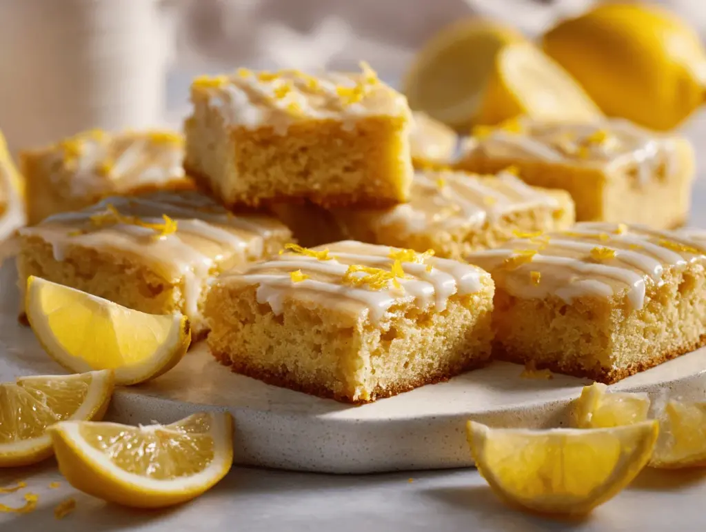 lemon sugar cookie bars - featured image