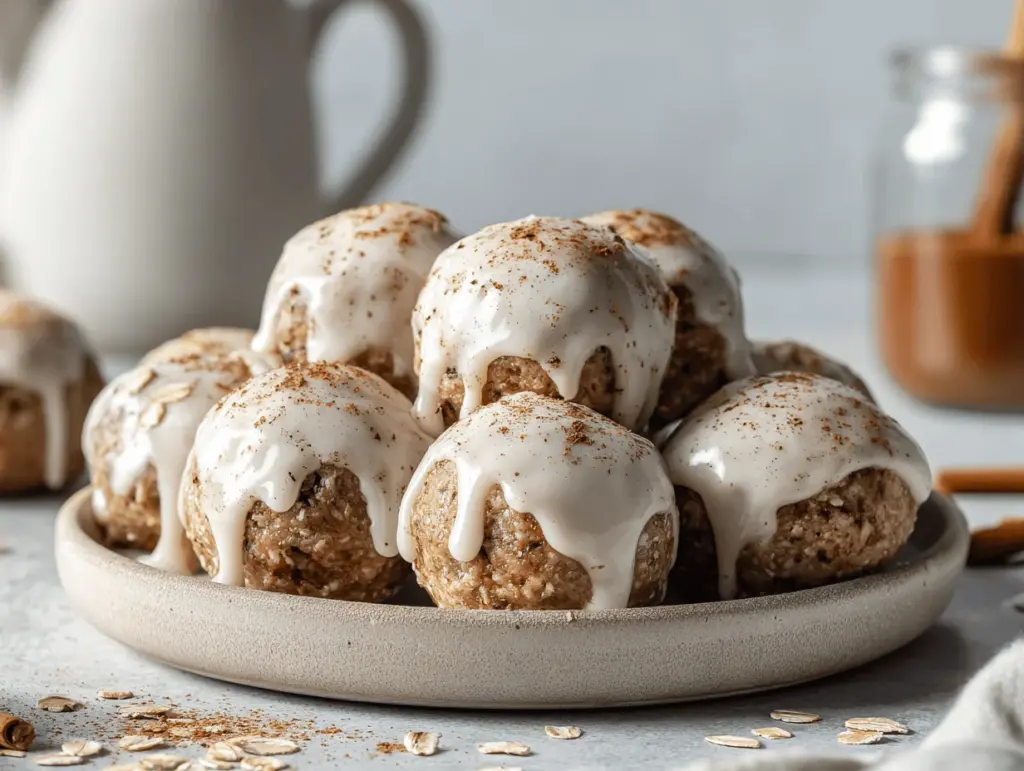 no-bake cinnamon roll cookie dough bites - featured image