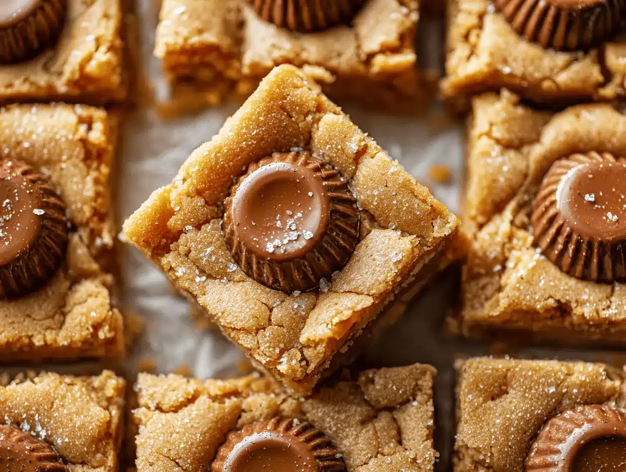 peanut butter blossom cookie bars preparation steps