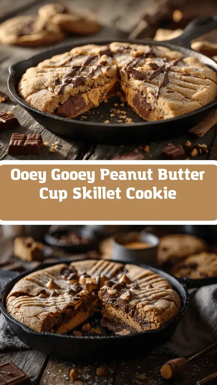 peanut butter cup stuffed skillet cookie recipe