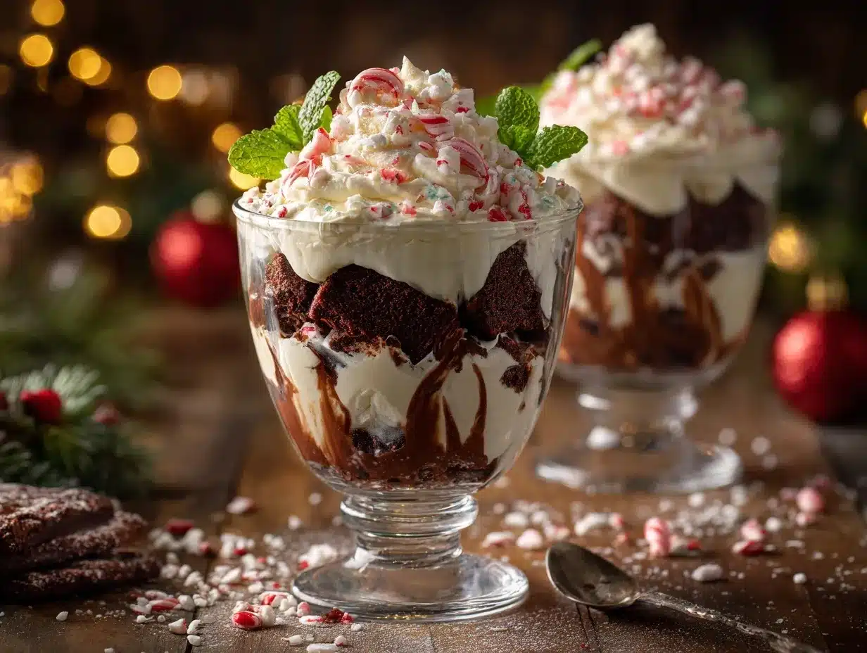 peppermint mocha brownie trifle preparation steps