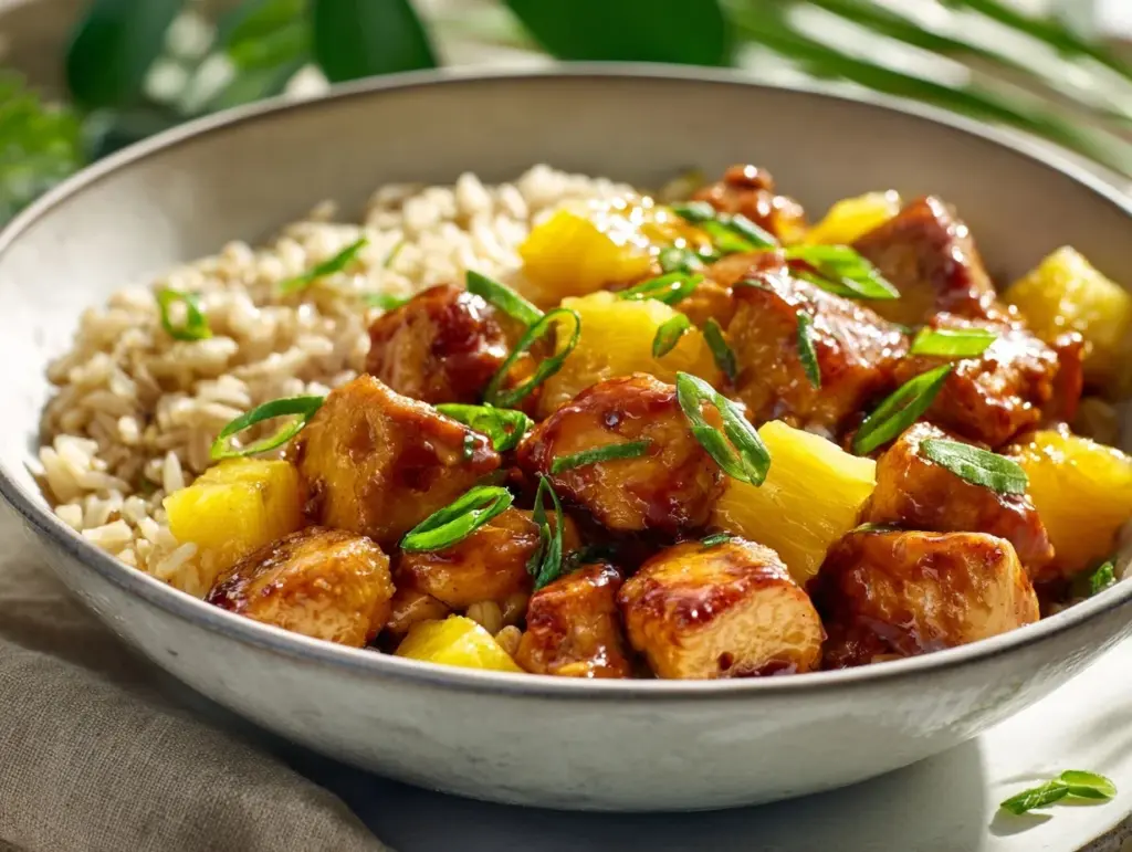 pineapple chicken and rice - featured image