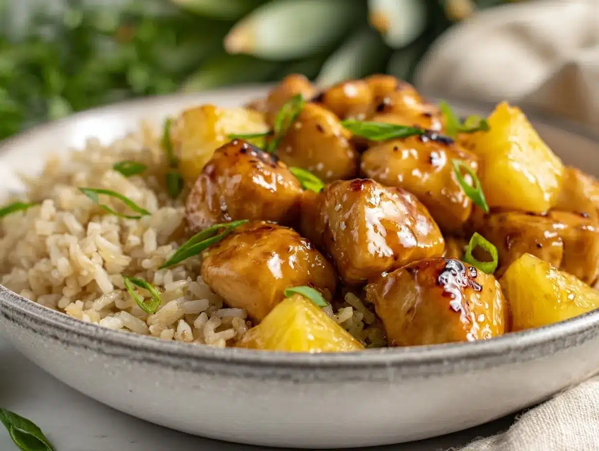 pineapple chicken and rice preparation steps