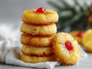 pineapple upside down cake cookies - featured image