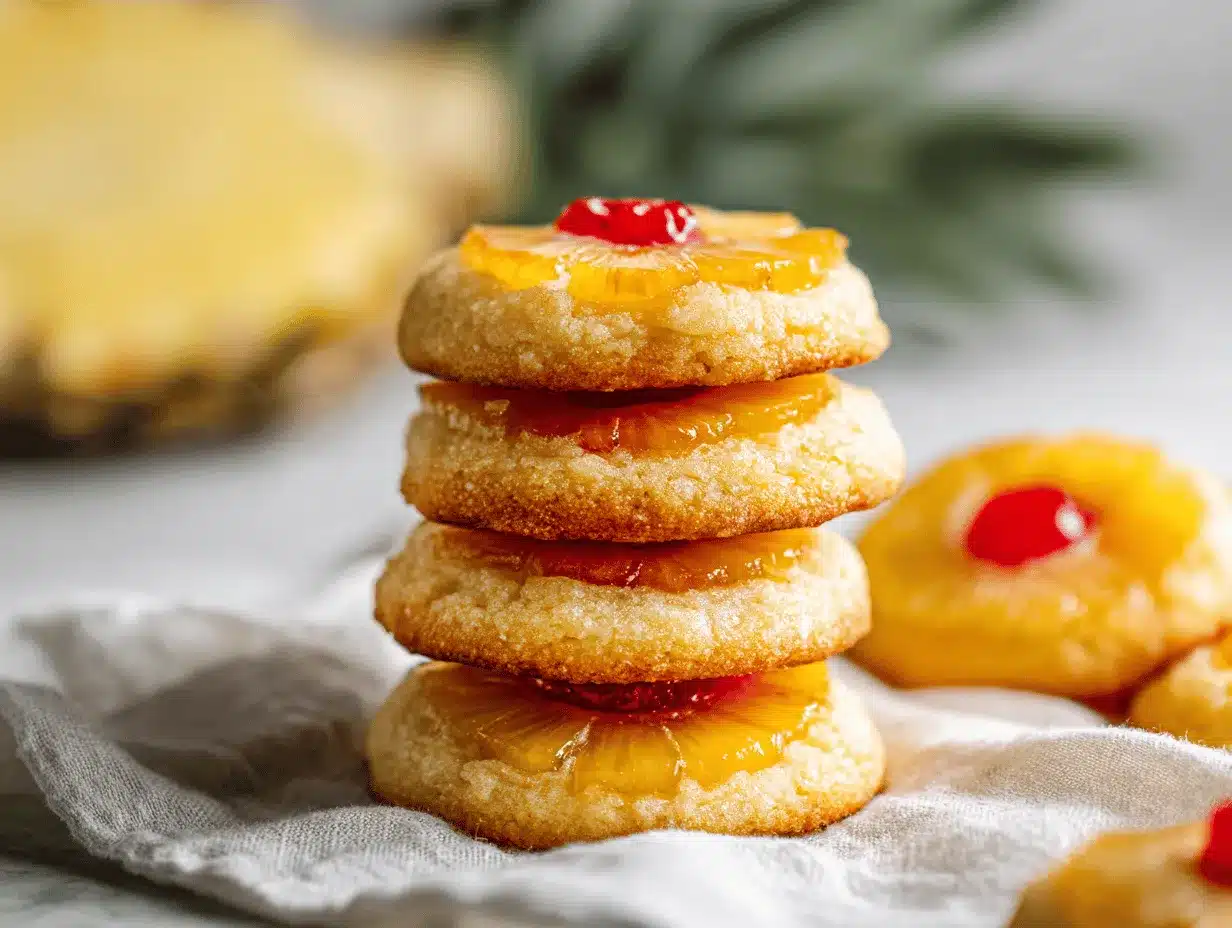 pineapple upside down cake cookies preparation steps
