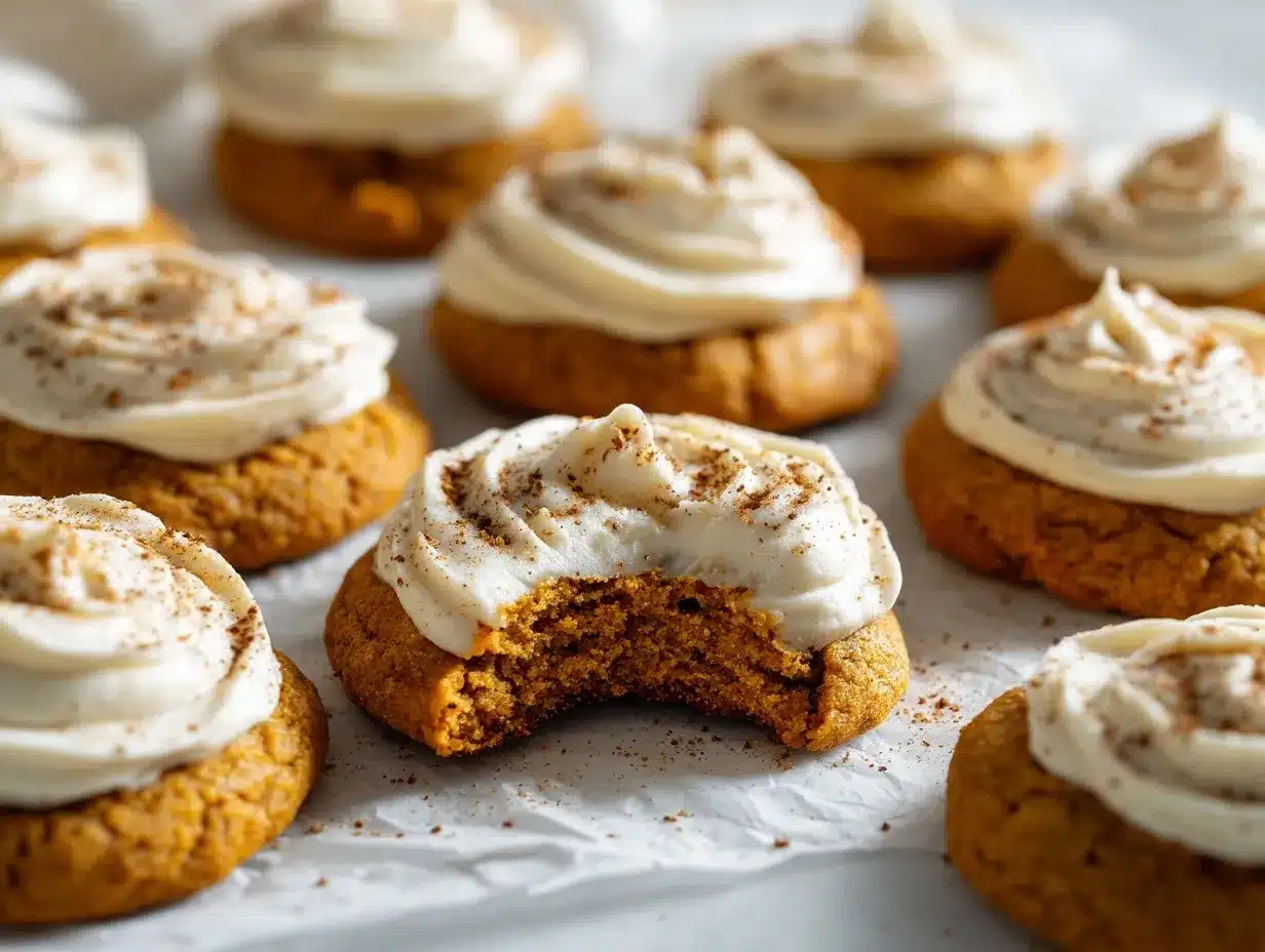 pumpkin cookies with cream cheese frosting preparation steps