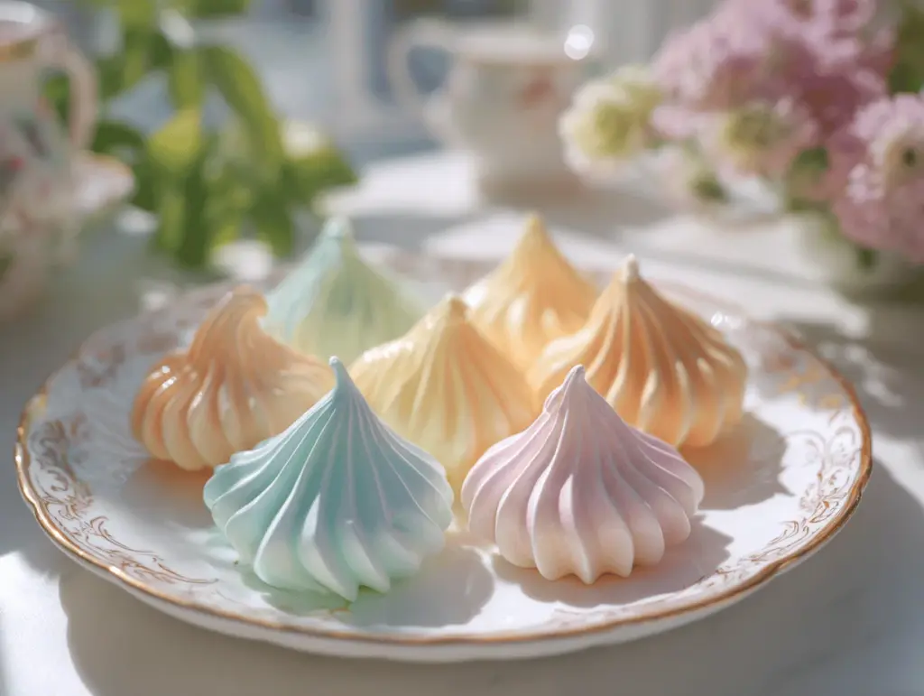rainbow jello meringue kisses - featured image
