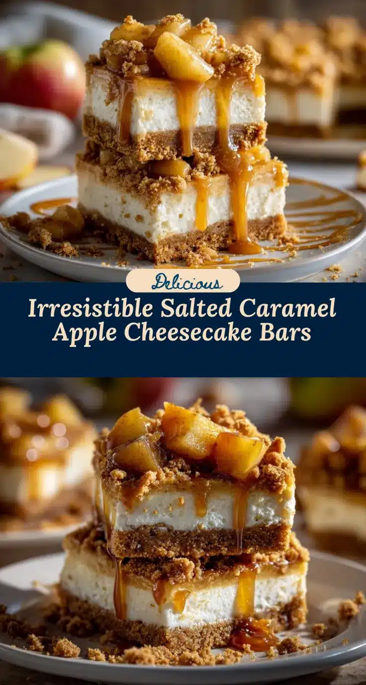 Salted Caramel Apple Pie Cheesecake Bars recipe