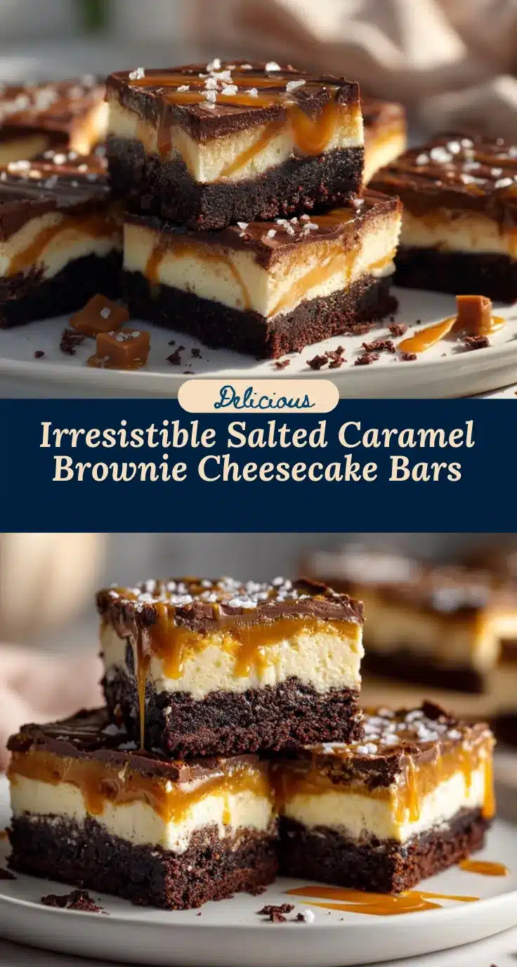 salted caramel brownie cheesecake bars recipe