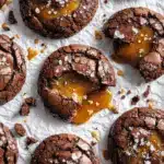 salted caramel brownie cookies - featured image