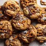 salted caramel pretzel brown butter cookies - featured image