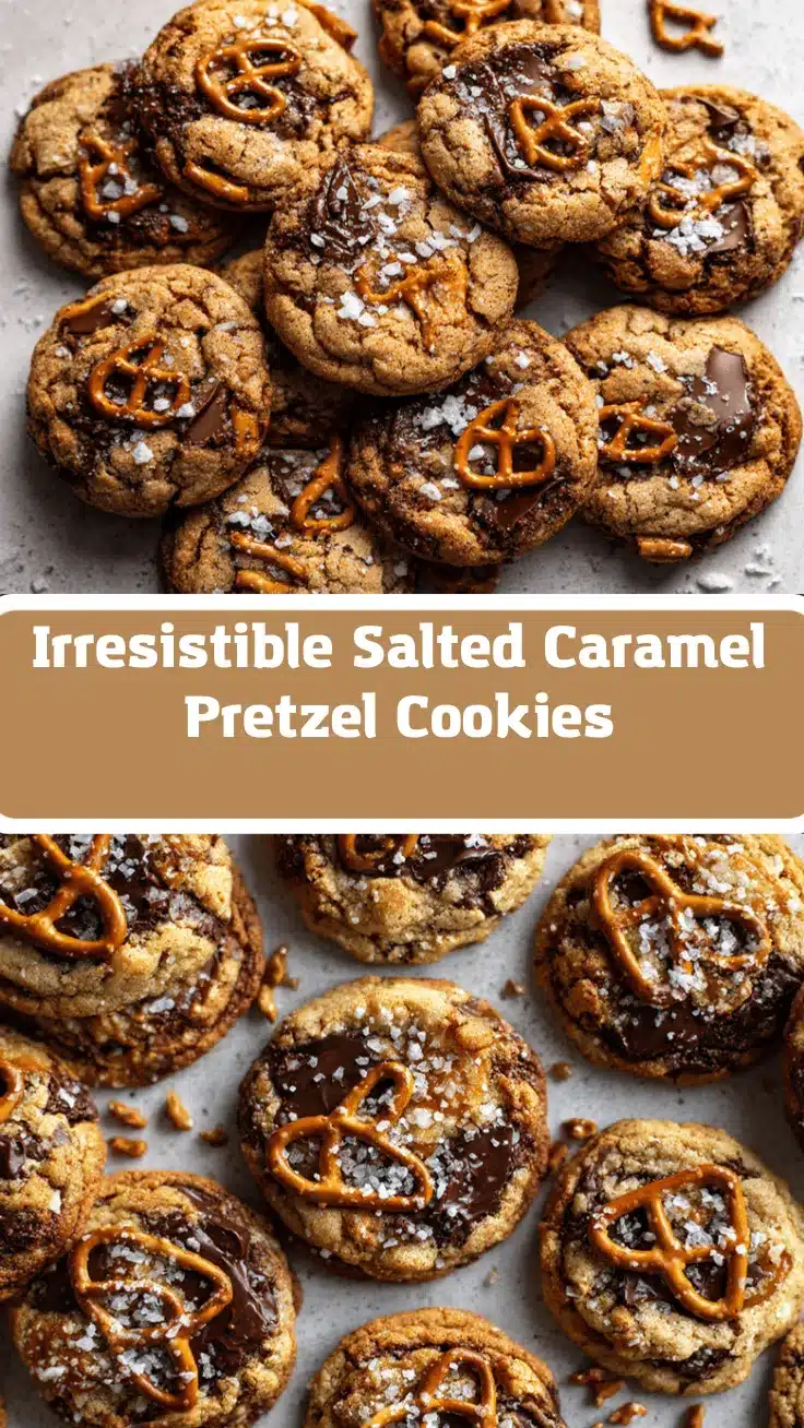 salted caramel pretzel brown butter cookies recipe