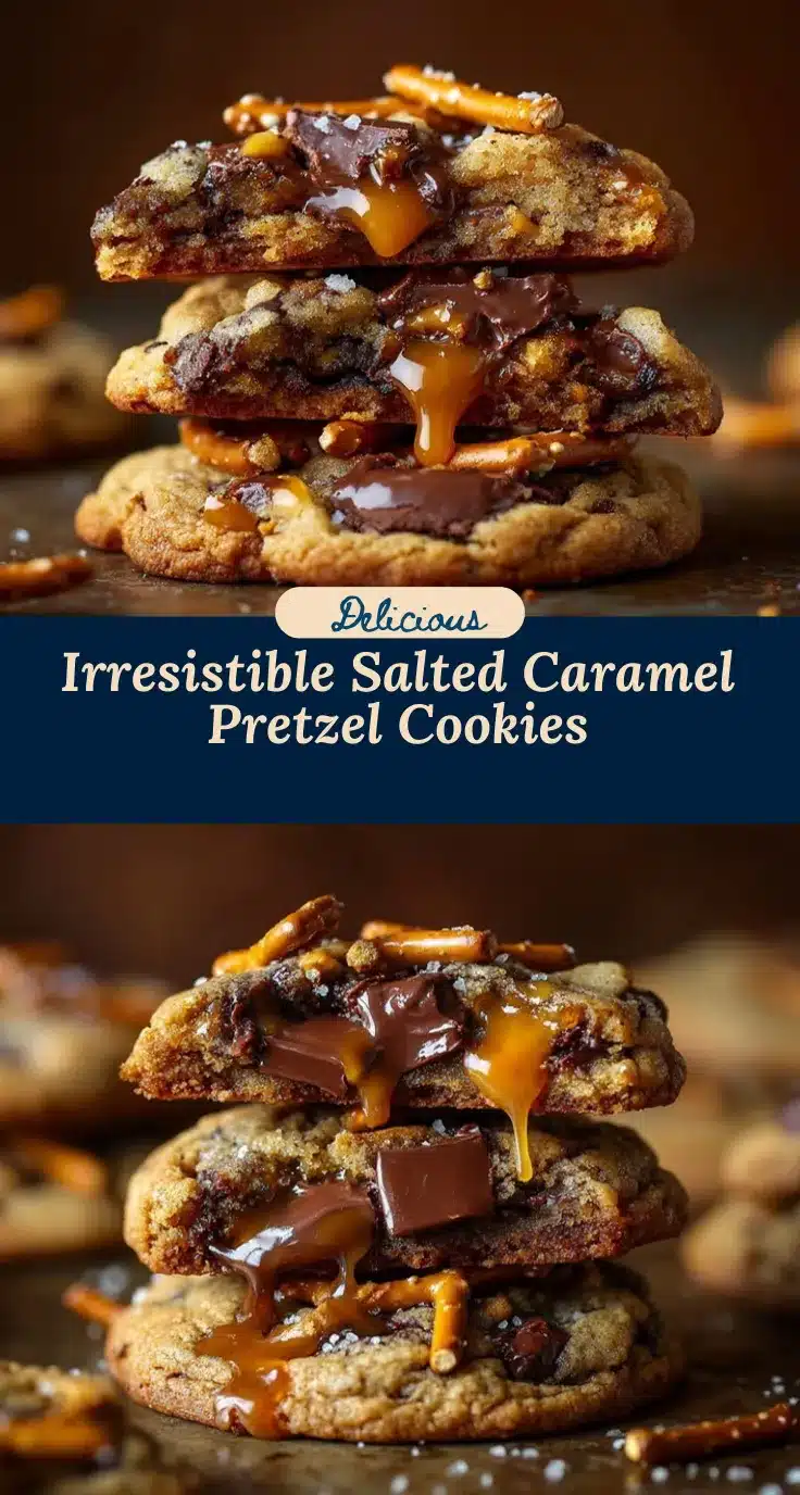 salted caramel pretzel chocolate chunk cookies recipe