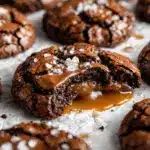 Salted Caramel Stuffed Brownie Cookies - featured image