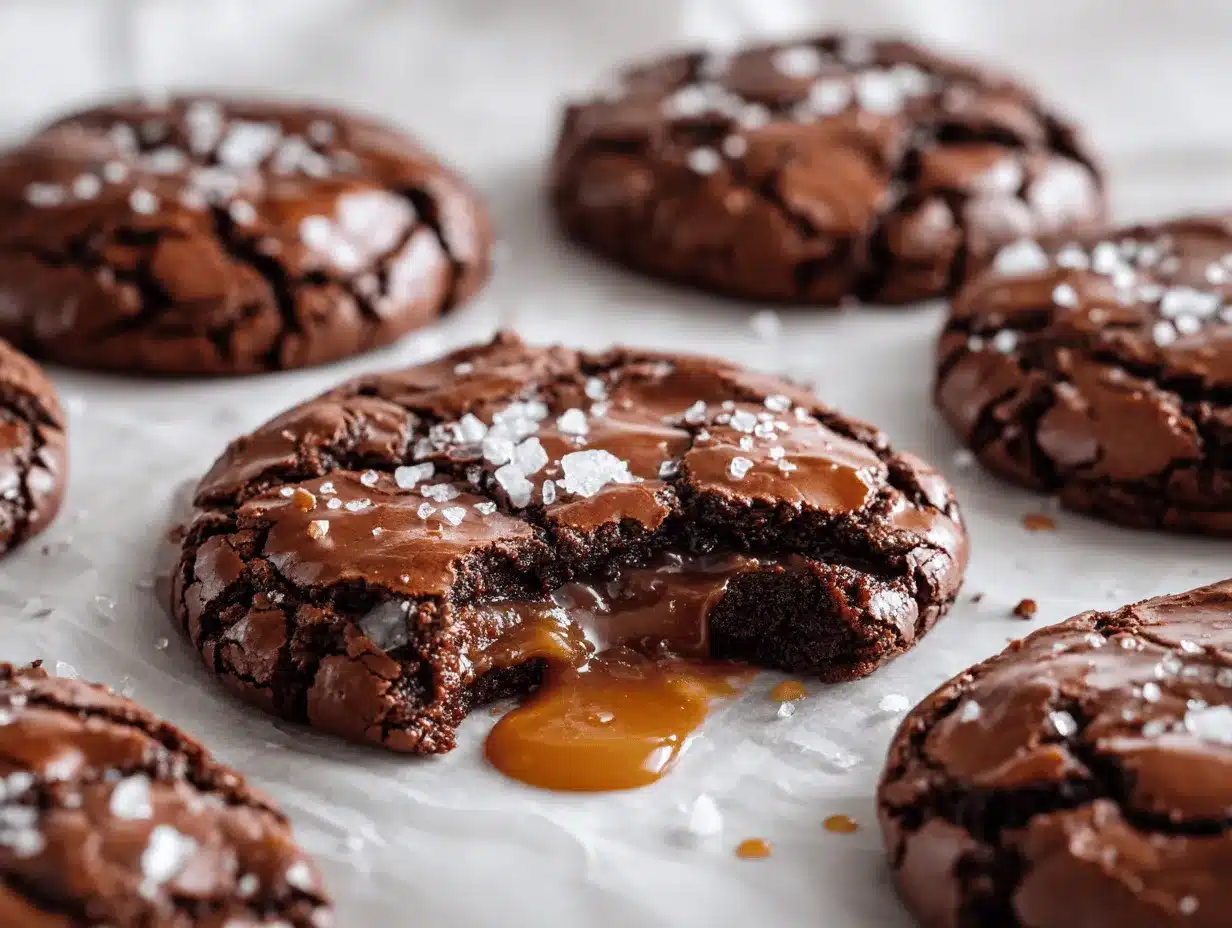 Salted Caramel Stuffed Brownie Cookies preparation steps
