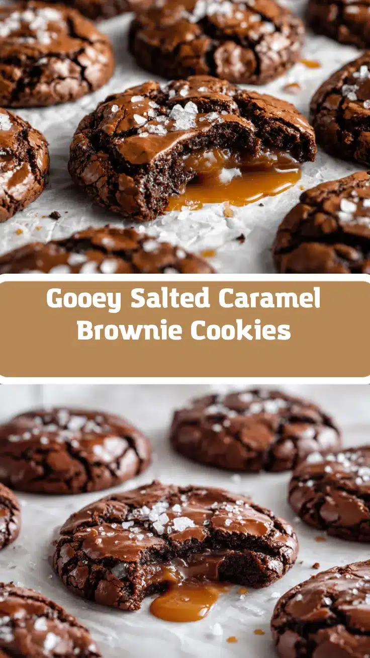 Salted Caramel Stuffed Brownie Cookies recipe