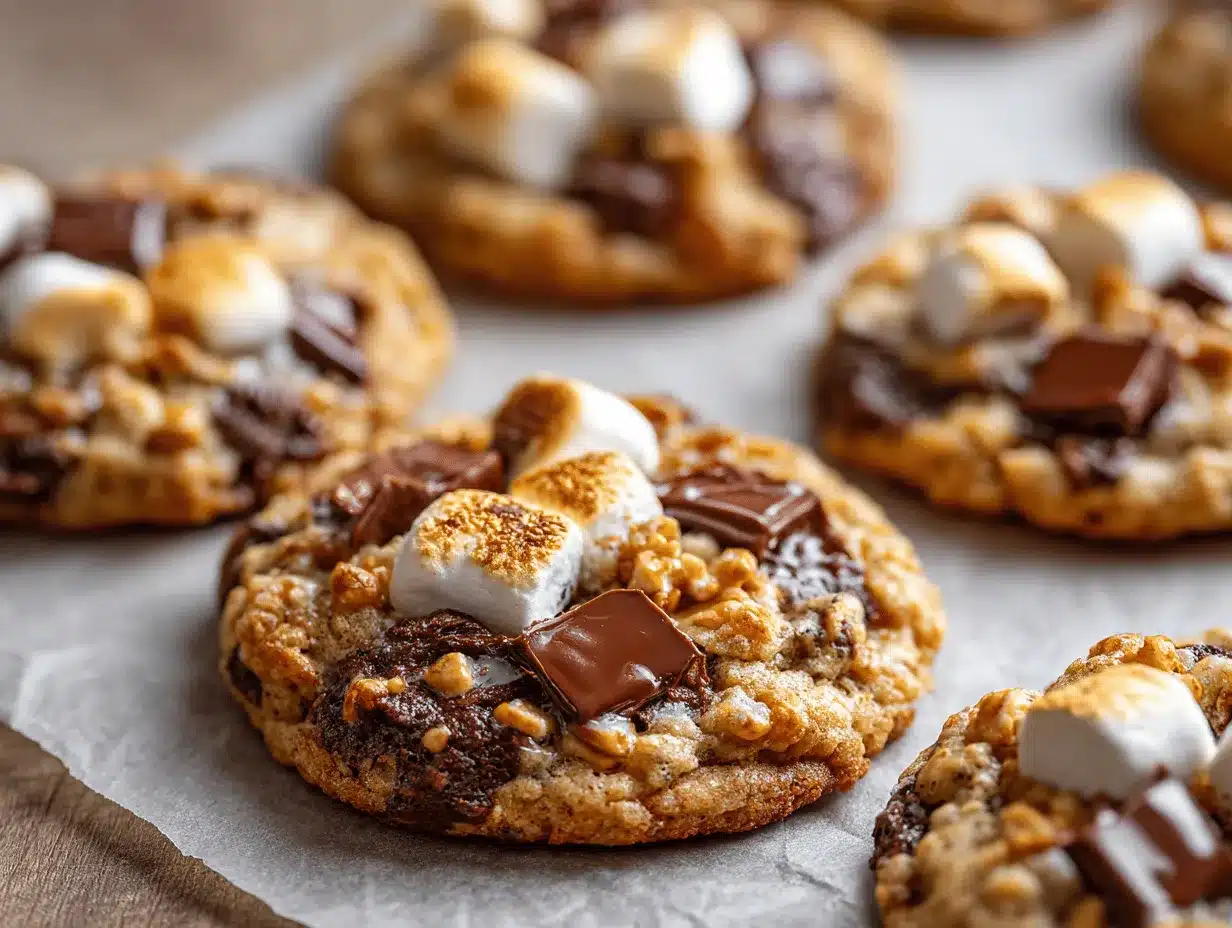 Smores Rice Krispie Chocolate Chip Cookies preparation steps