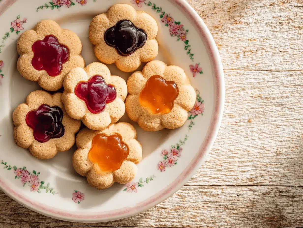 spring blossom thumbprint cookies preparation steps