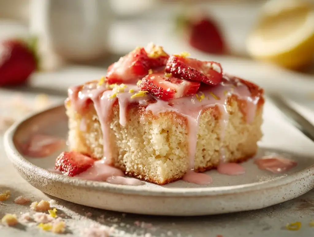 strawberry lemon blondies - featured image