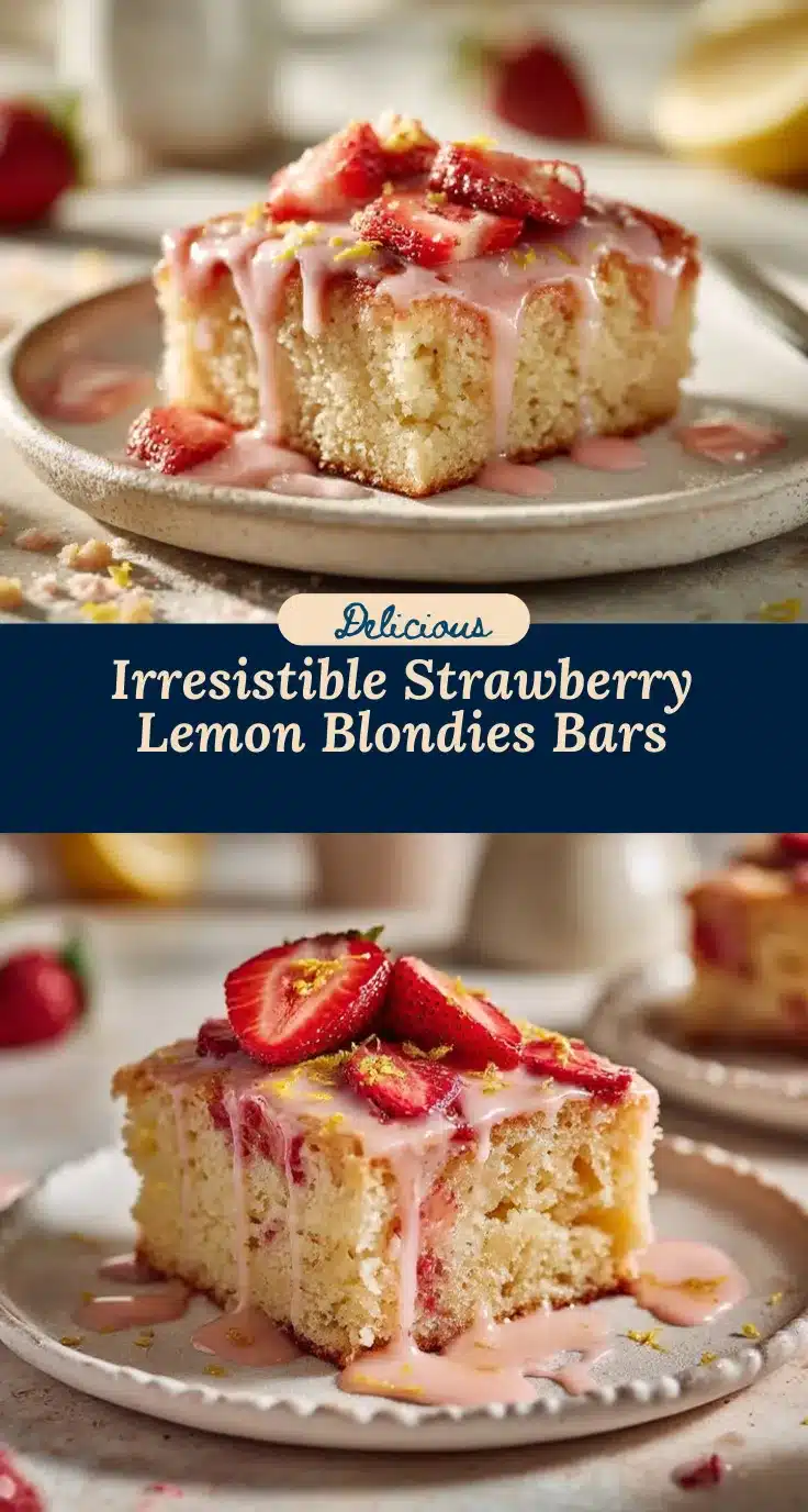strawberry lemon blondies recipe