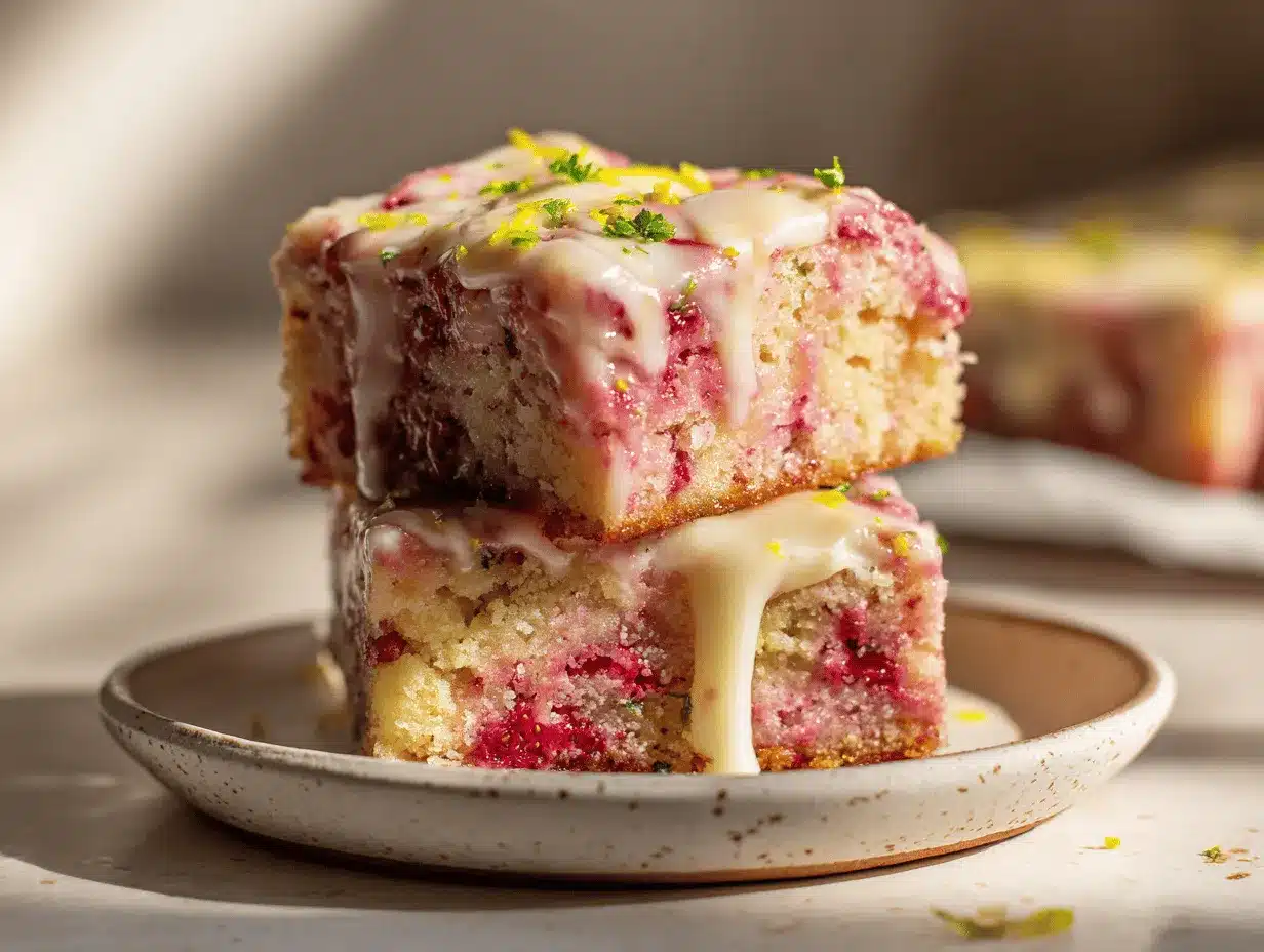 strawberry lemonade brownies preparation steps