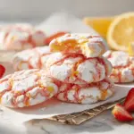 strawberry lemonade crinkle cookies - featured image