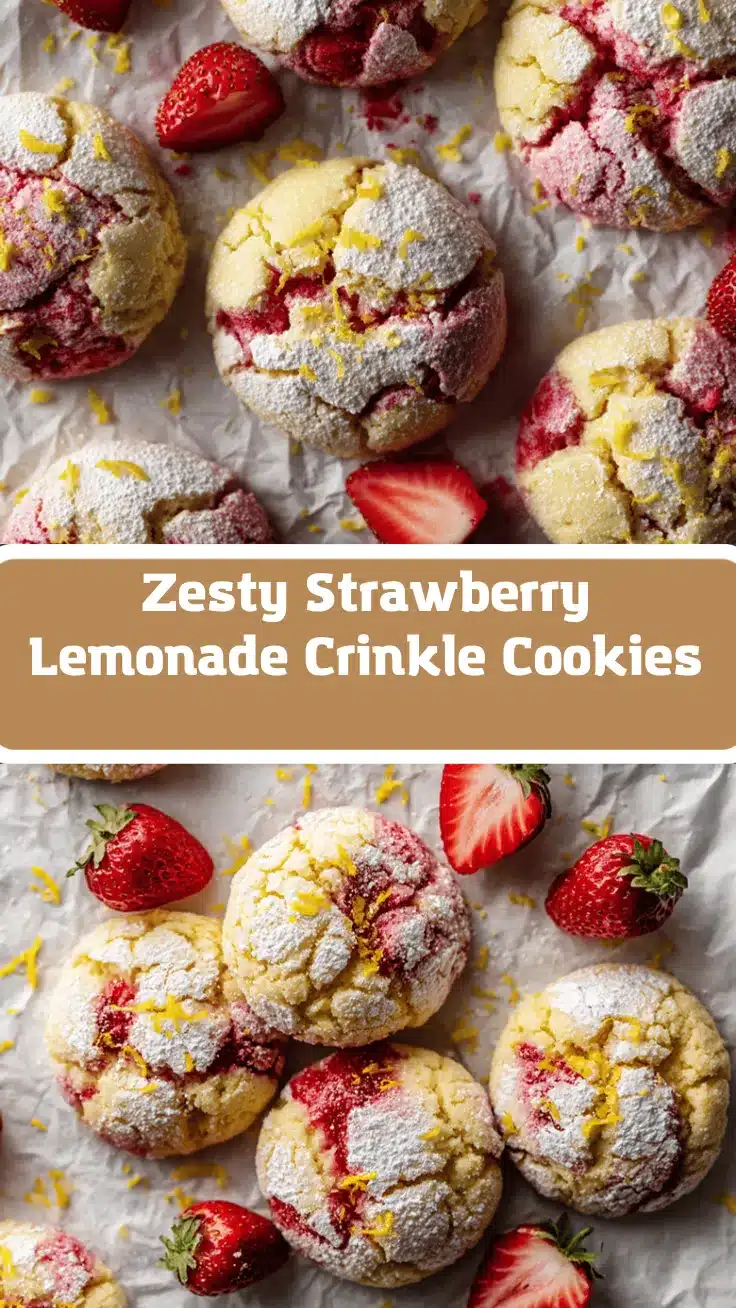 strawberry lemonade crinkle cookies recipe