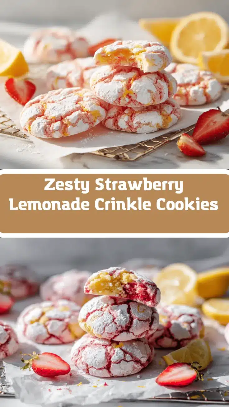 strawberry lemonade crinkle cookies recipe