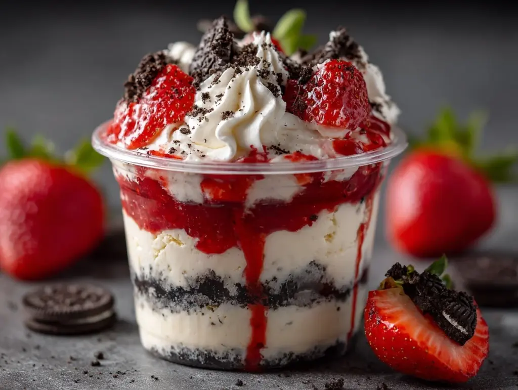 strawberry Oreo cheesecake cup - featured image