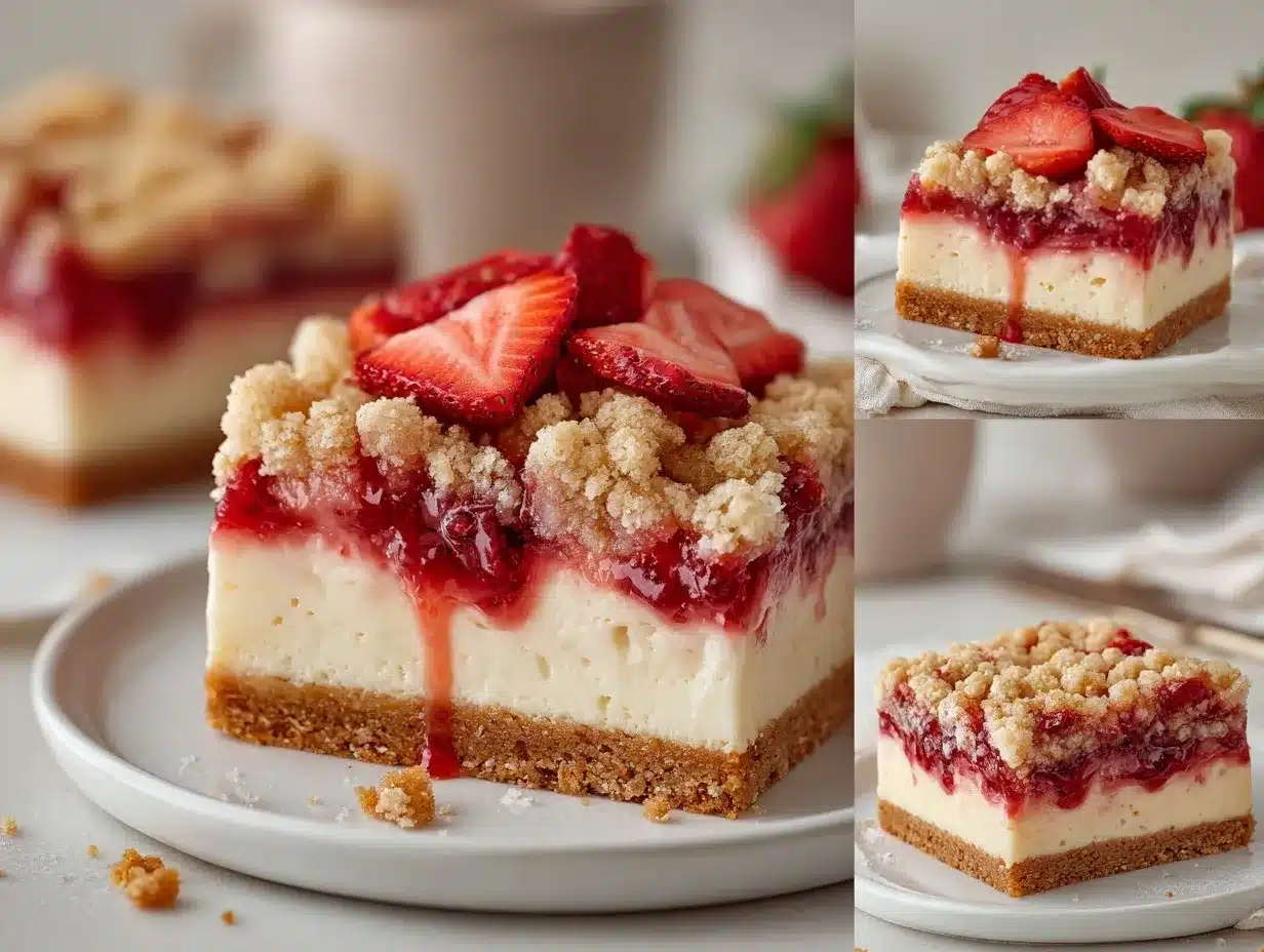 strawberry shortcake cheesecake bars preparation steps