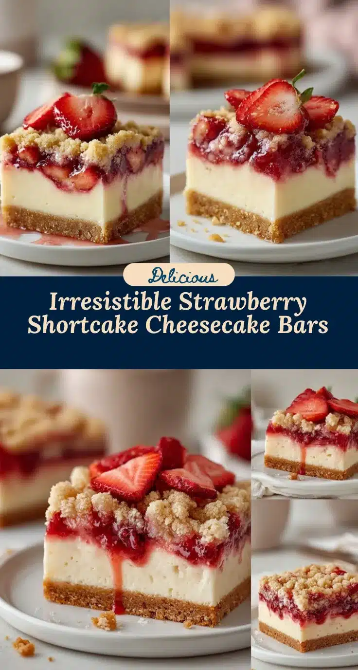 strawberry shortcake cheesecake bars recipe