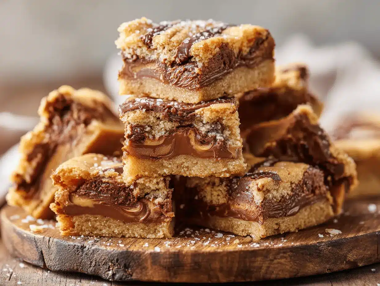 stuffed peanut butter cup cookie bars preparation steps