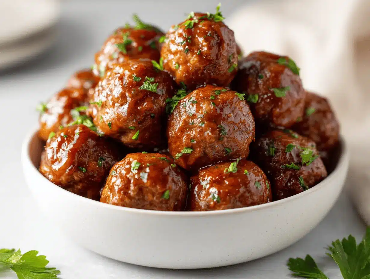 sweet and spicy crockpot meatballs preparation steps