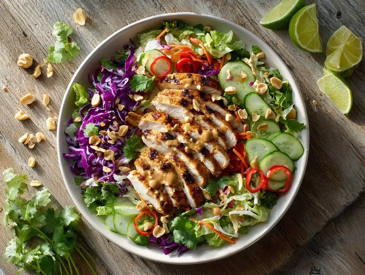 Thai chicken salad preparation steps
