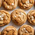 white chocolate chip Biscoff stuffed cookies - featured image