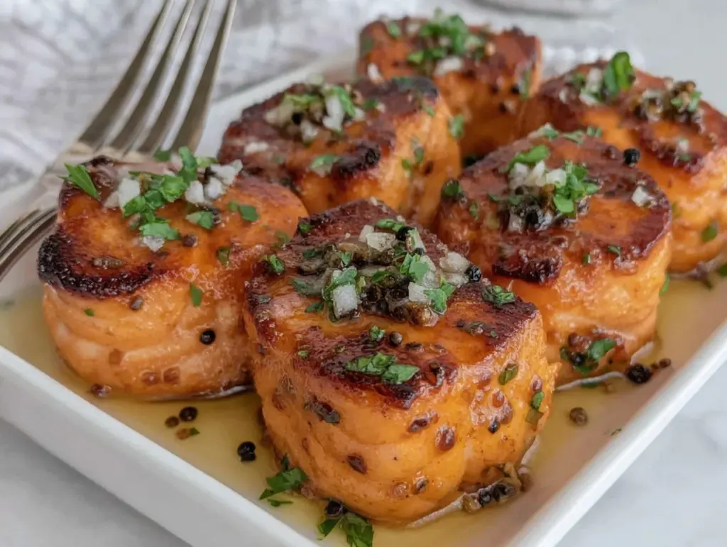 air fryer salmon bites - featured image
