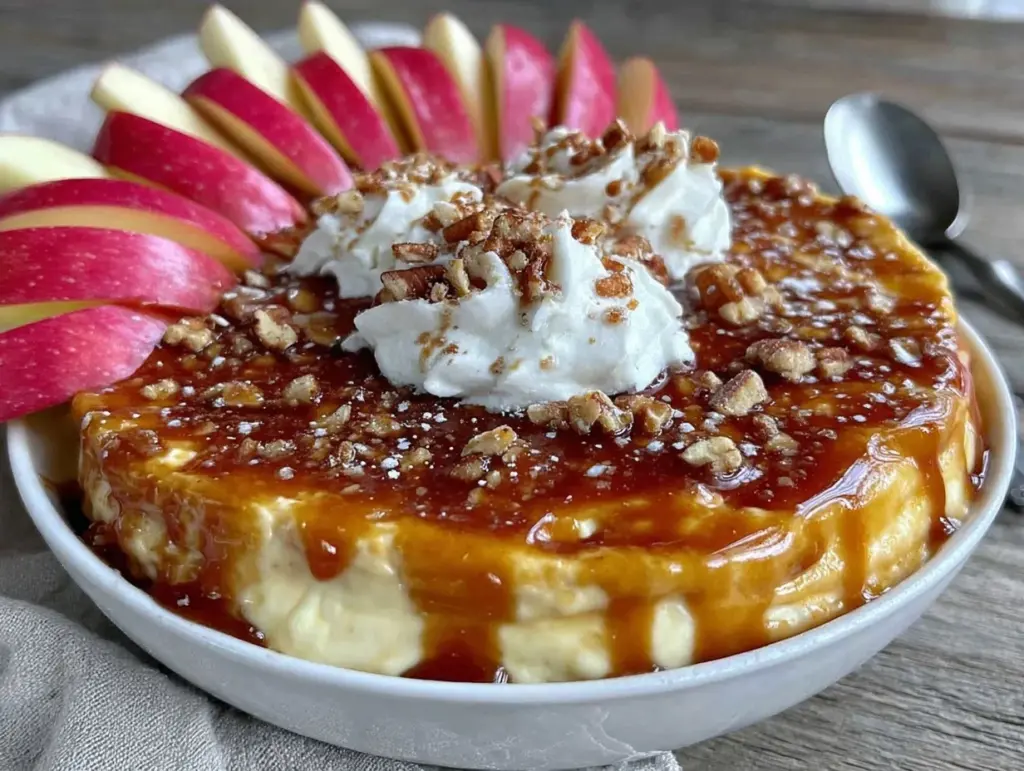 caramel apple cheesecake dip - featured image