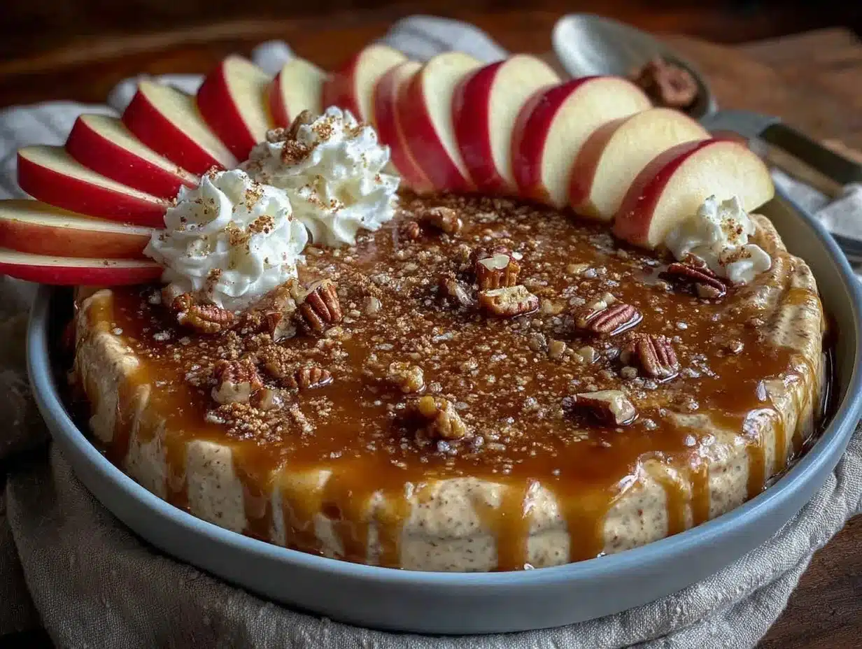 caramel apple cheesecake dip preparation steps
