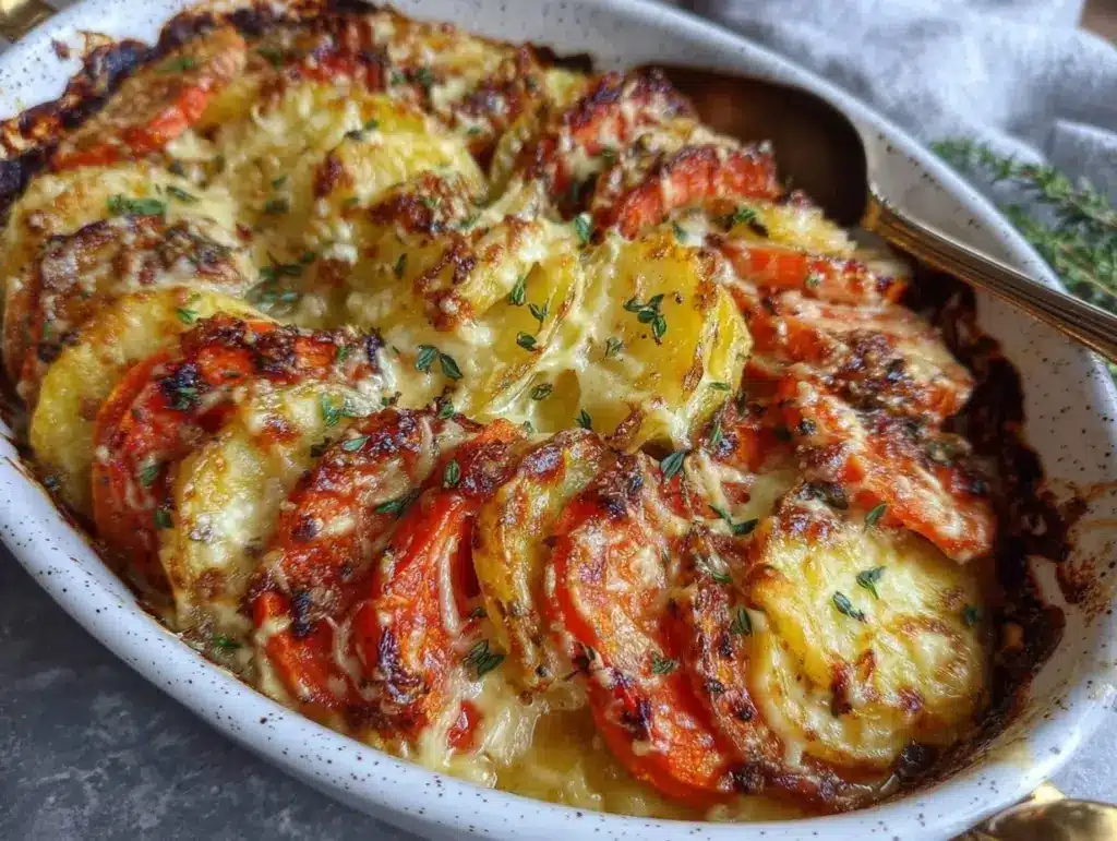 cheesy root vegetable gratin - featured image