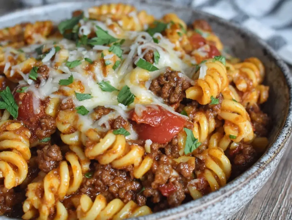 cheesy taco pasta - featured image