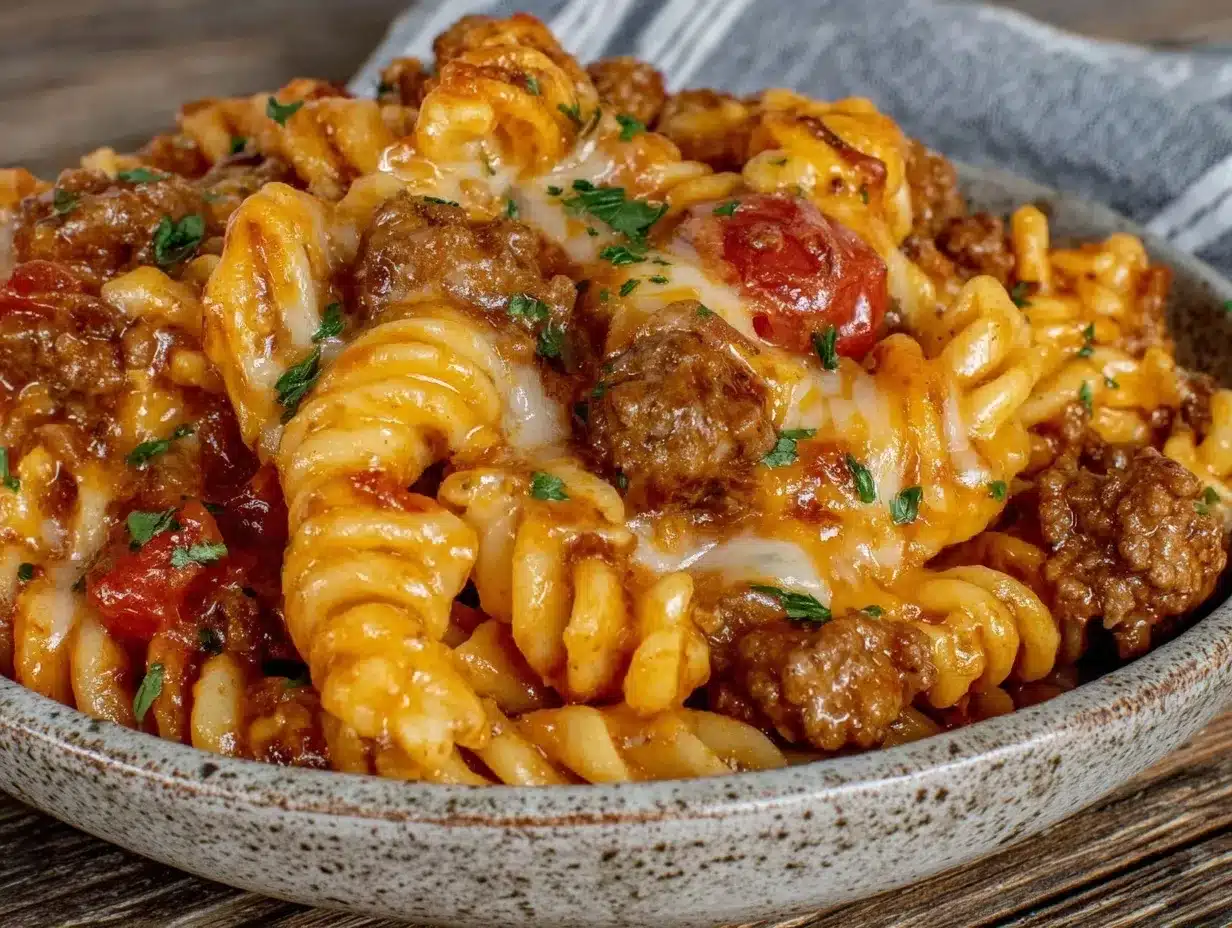 cheesy taco pasta preparation steps