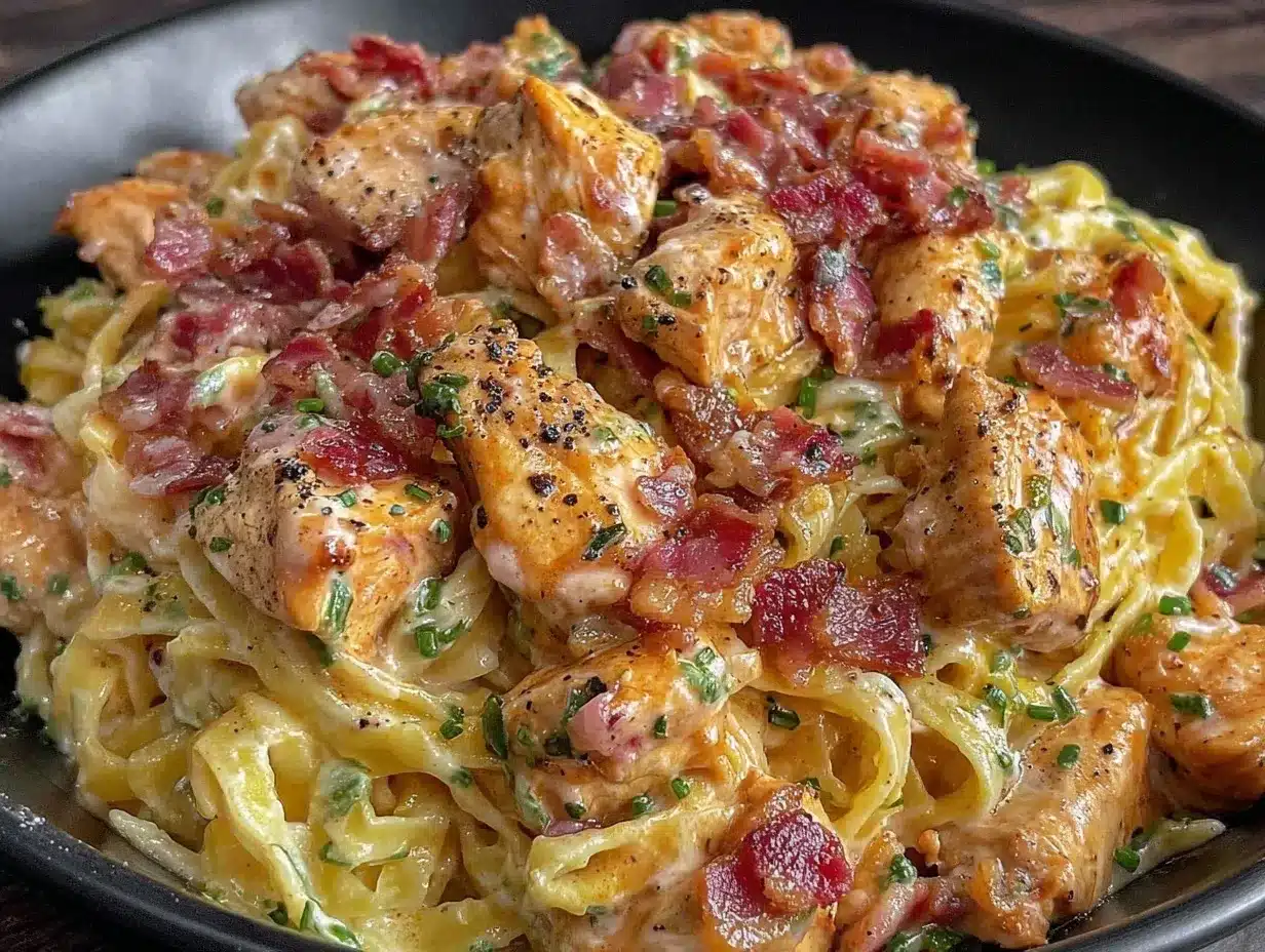 creamy chicken bacon ranch pasta preparation steps