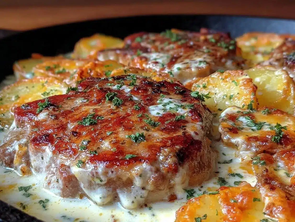 creamy ranch pork chop casserole preparation steps