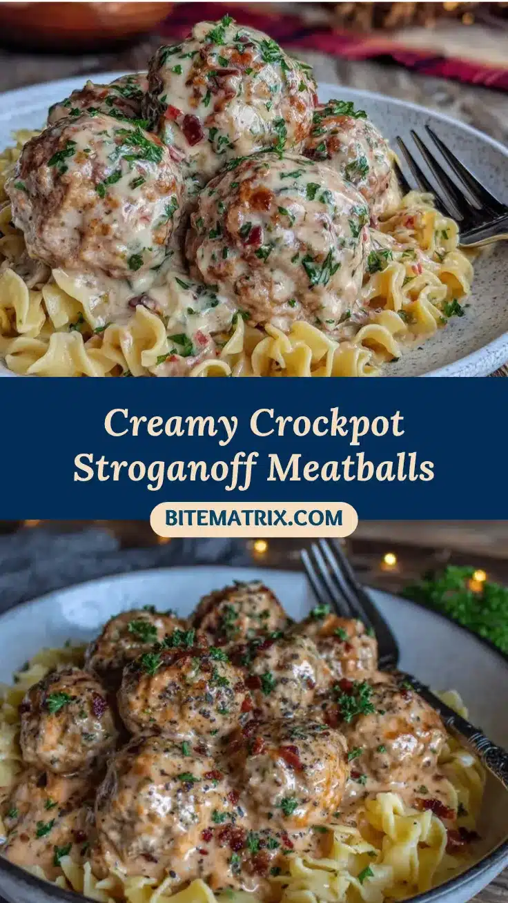 Crockpot Beef Stroganoff Meatballs recipe