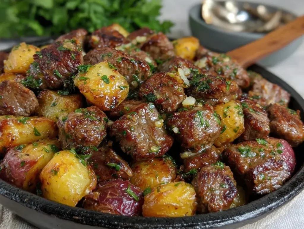 garlic butter steak bites - featured image